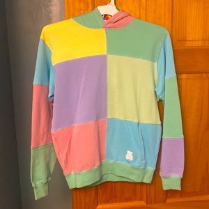 Teddy Fresh Patchwork Sunrise Mint Colorblock Hoodie